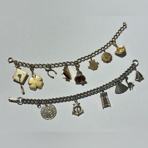 Vintage Sterling Gold Filled Charm Bracelet Graduation Grandmacore DIY Craft